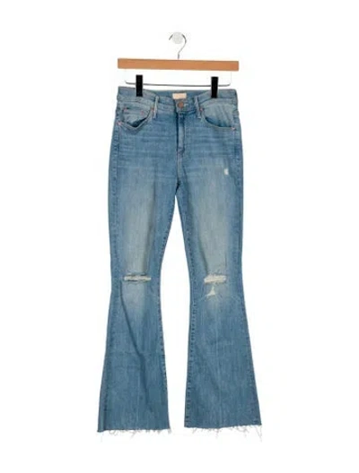 Pre-owned Mother High-rise Flared Jeans In Blue