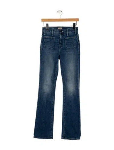 Pre-owned Mother High-rise Flared Jeans In Blue