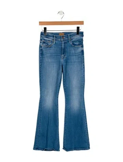 Pre-owned Mother High-rise Flared Jeans In Blue
