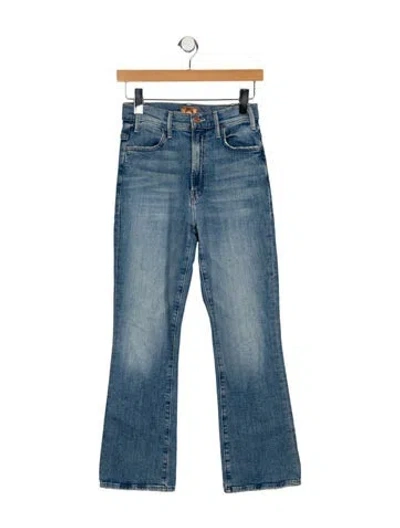 Pre-owned Mother High-rise Flared Jeans In Blue