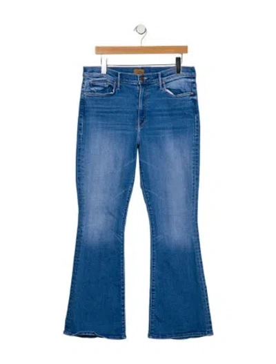 Pre-owned Mother High-rise Flared Jeans In Blue