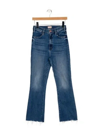 Pre-owned Mother High-rise Flared Jeans In Blue