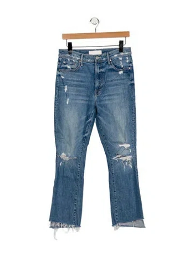 Pre-owned Mother High-rise Flared Jeans In Blue