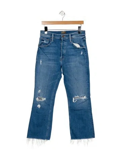 Pre-owned Mother High-rise Flared Jeans In Blue