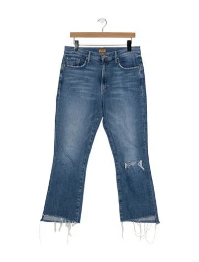 Pre-owned Mother High-rise Flared Jeans In Blue