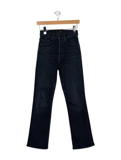 Pre-owned Mother High-rise Flared Jeans In Blue