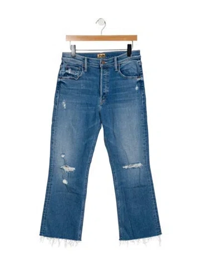 Pre-owned Mother High-rise Flared Jeans In Blue