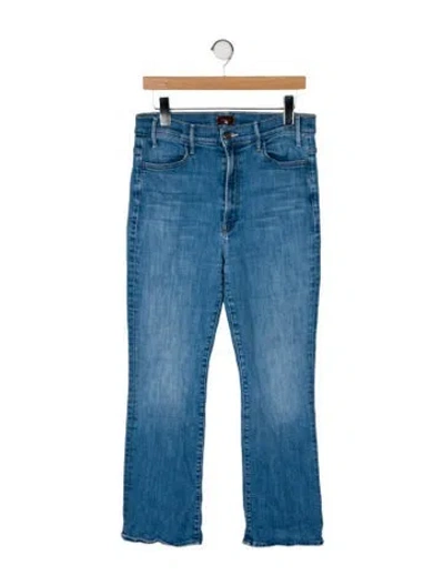 Pre-owned Mother High-rise Flared Jeans In Blue