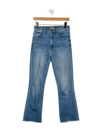 Pre-owned Mother High-rise Flared Jeans In Blue
