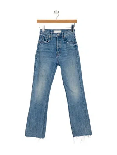 Pre-owned Mother High-rise Flared Jeans In Blue