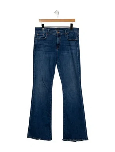 Pre-owned Mother High-rise Flared Jeans In Blue