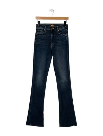 Pre-owned Mother High-rise Flared Jeans In Blue