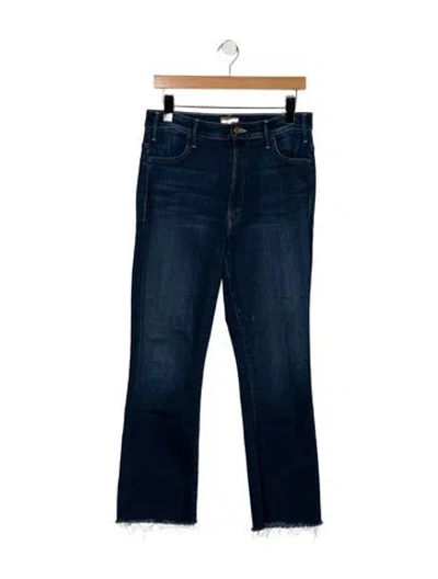 Pre-owned Mother High-rise Flared Jeans In Blue