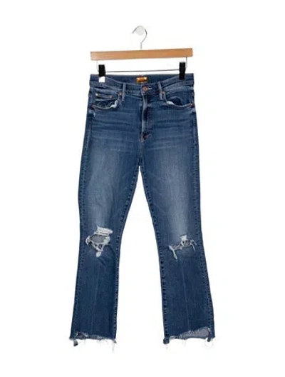 Pre-owned Mother High-rise Flared Jeans In Blue