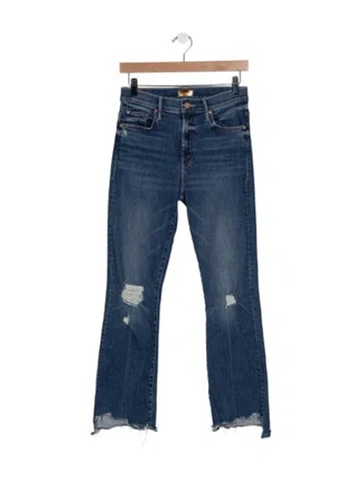 Pre-owned Mother High-rise Flared Jeans In Blue