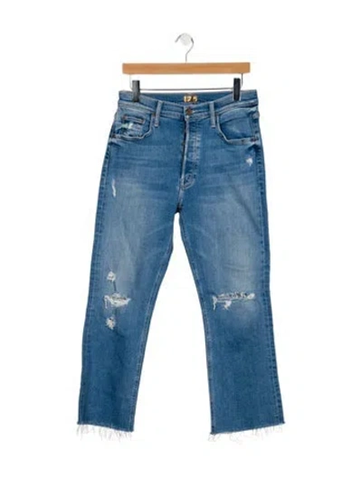 Pre-owned Mother High-rise Flared Jeans In Blue