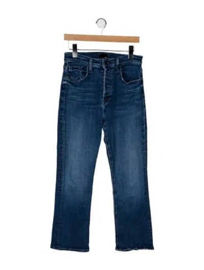Pre-owned Mother High-rise Flared Jeans In Blue