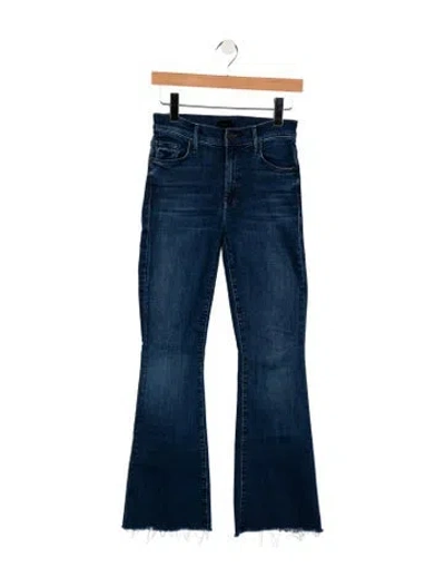 Pre-owned Mother High-rise Flared Jeans In Blue