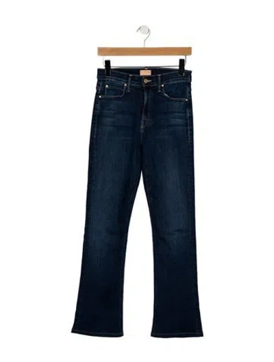 Pre-owned Mother High-rise Flared Jeans In Blue