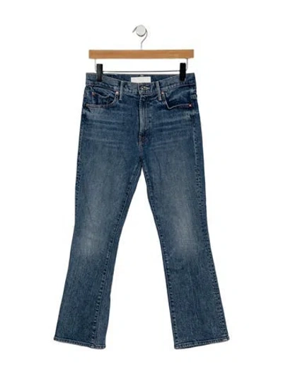Pre-owned Mother High-rise Flared Jeans In Blue