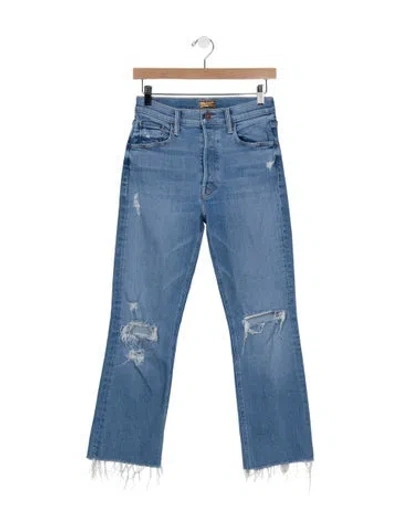 Pre-owned Mother High-rise Flared Jeans In Blue