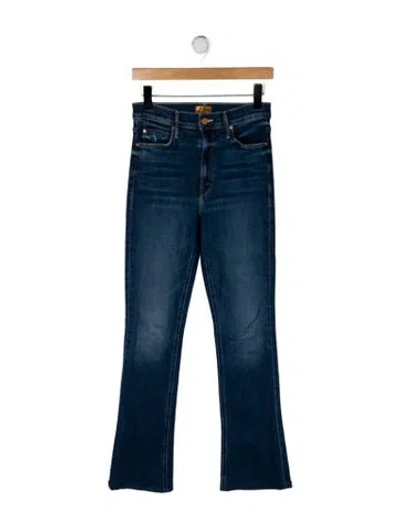 Pre-owned Mother High-rise Flared Jeans In Blue