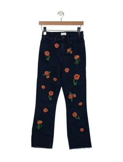 Pre-owned Mother High-rise Flared Jeans In Blue