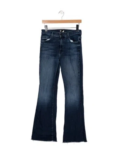 Pre-owned Mother High-rise Flared Jeans In Blue