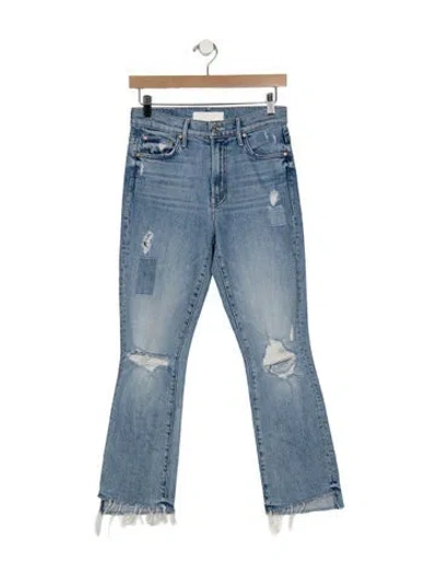 Pre-owned Mother High-rise Flared Jeans In Blue