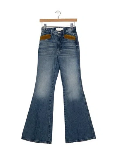 Pre-owned Mother High-rise Flared Jeans In Blue