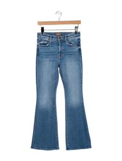 Pre-owned Mother High-rise Flared Jeans In Blue