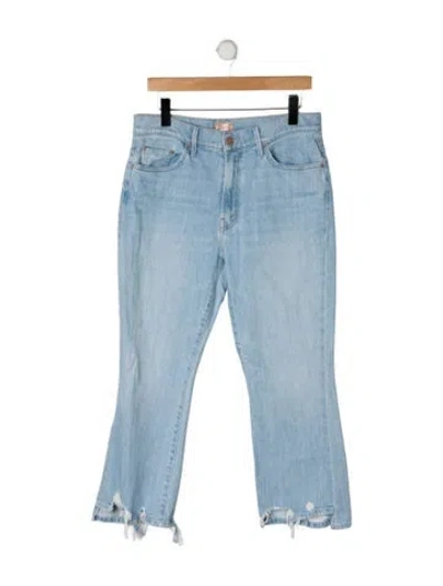 Pre-owned Mother High-rise Flared Jeans In Blue