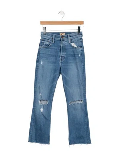 Pre-owned Mother High-rise Flared Jeans In Blue