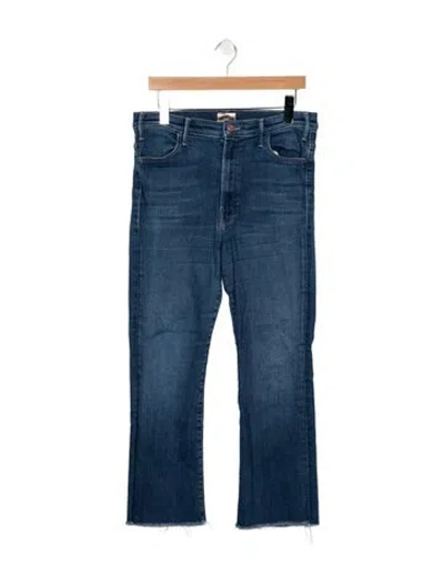 Pre-owned Mother High-rise Flared Jeans In Blue
