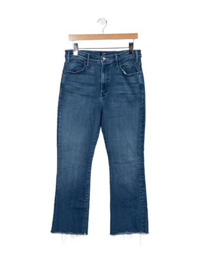 Pre-owned Mother High-rise Flared Jeans In Blue