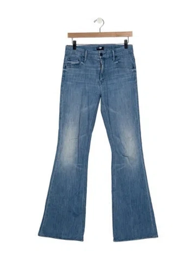 Pre-owned Mother High-rise Flared Jeans In Blue
