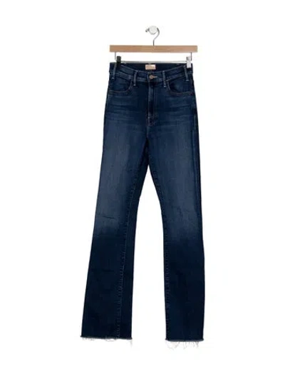 Pre-owned Mother High-rise Flared Jeans In Blue