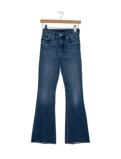 Pre-owned Mother High-rise Flared Jeans In Blue