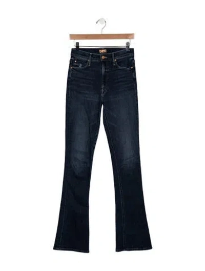 Pre-owned Mother High-rise Flared Jeans In Blue