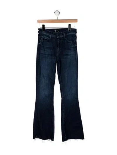 Pre-owned Mother High-rise Flared Jeans In Blue