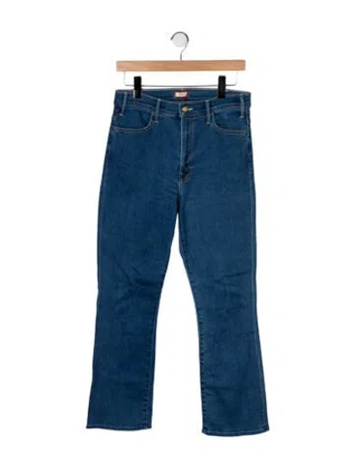 Pre-owned Mother High-rise Flared Jeans In Blue
