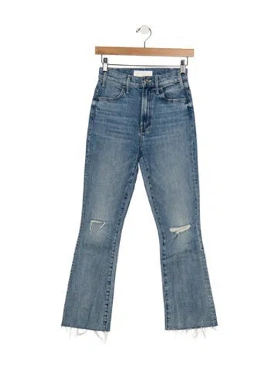 Pre-owned Mother High-rise Flared Jeans In Blue