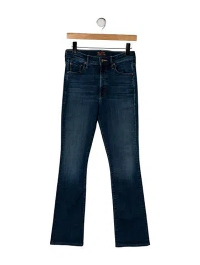 Pre-owned Mother High-rise Flared Jeans In Blue