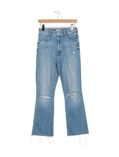 Pre-owned Mother High-rise Flared Jeans In Blue