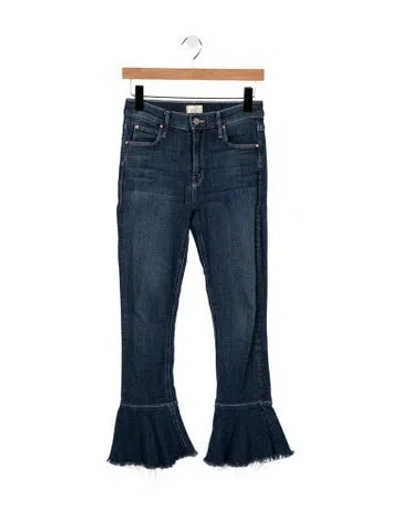 Pre-owned Mother High-rise Flared Jeans In Blue