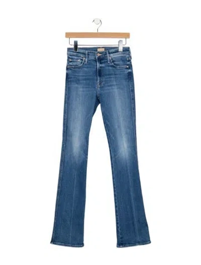 Pre-owned Mother High-rise Flared Jeans In Blue