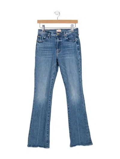 Pre-owned Mother High-rise Flared Jeans In Blue