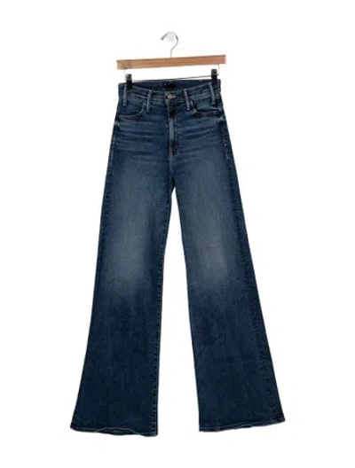 Pre-owned Mother High-rise Flared Jeans In Blue