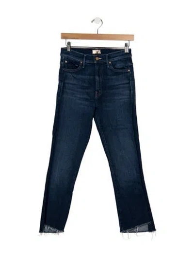 Pre-owned Mother High-rise Flared Jeans In Blue