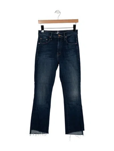 Pre-owned Mother High-rise Flared Jeans In Blue
